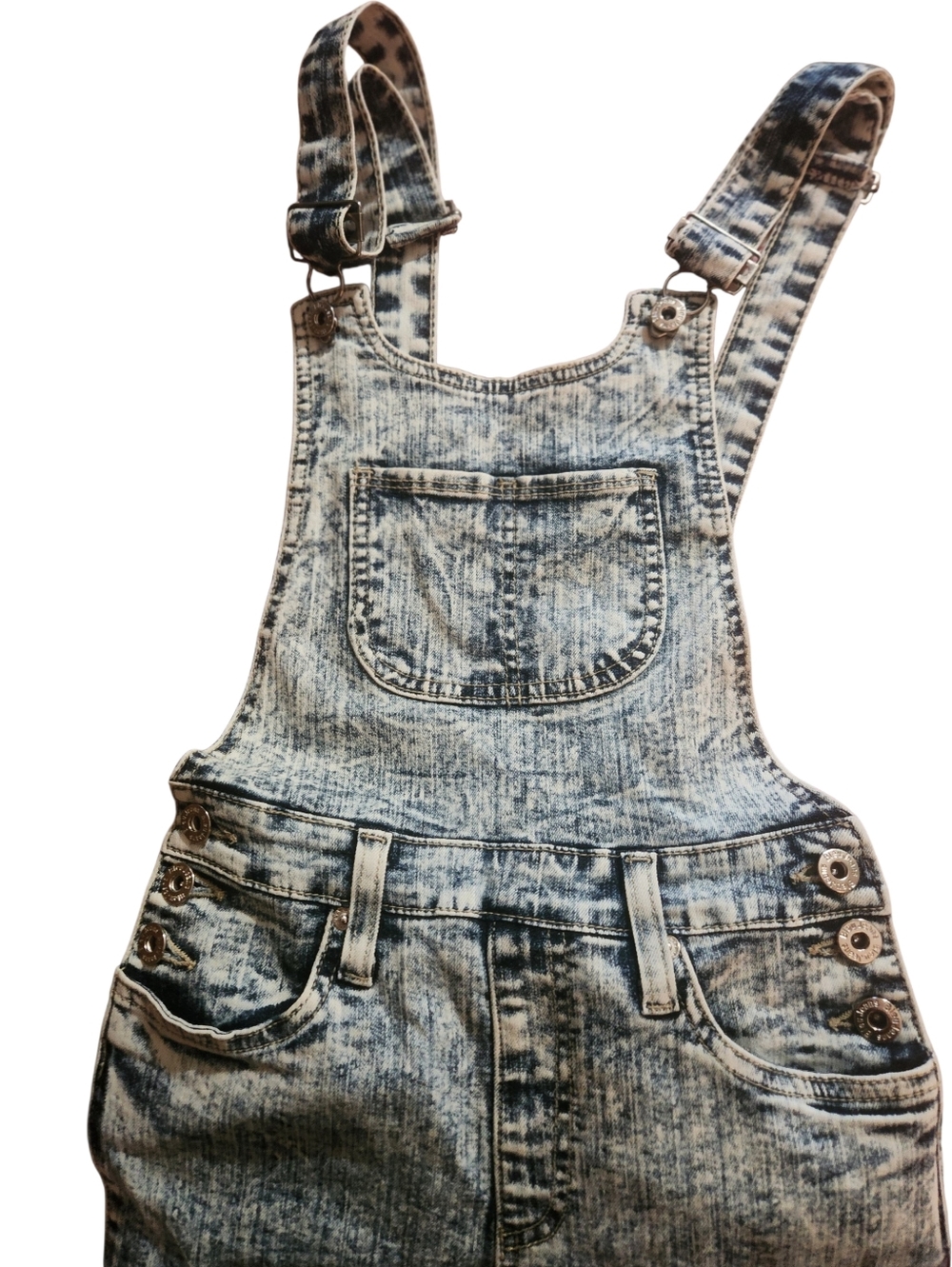 Bleu Jeans Acid Wash Denim Overalls Size:S - Picture 3 of 5